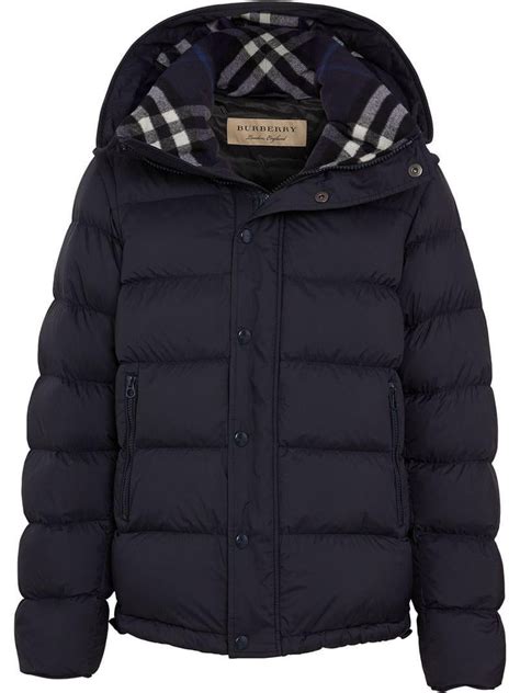 blauwe burberry jas